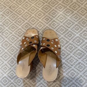 Rag & Bone Brown Leather Wedges with Eyelet Details Size 7